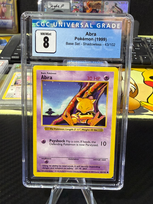 CGC 8 - Abra - 43/102 - Pokemon Base Set
