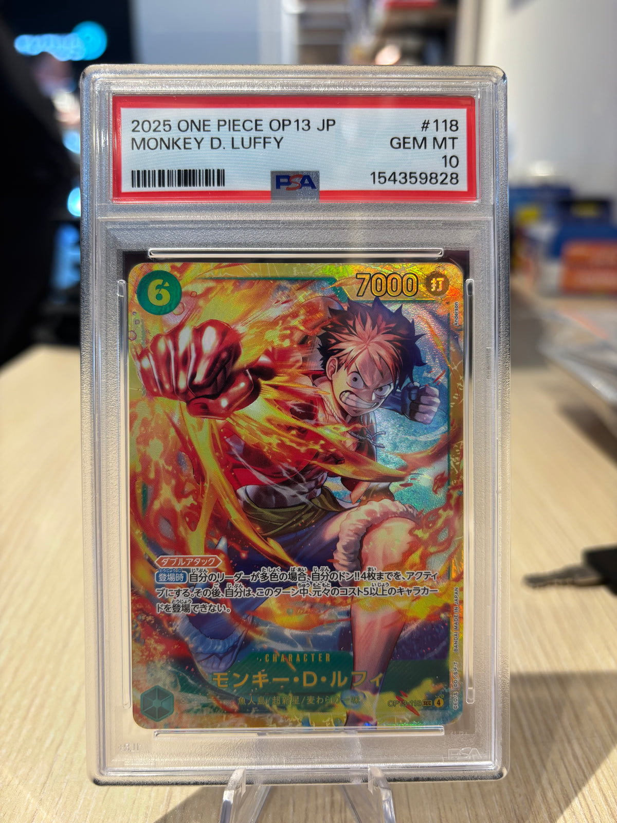 PSA 10 - Monkey D. Luffy - OP13-118 - Japanese Carrying On His Will