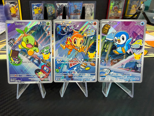 Turtwig, Chimchar, Piplup MEP - 040, 041 & 042 - First Partner Illustration Promos