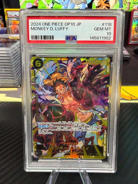 PSA 10 - Monkey D Luffy - SEC - OP10-118 - One Piece OP10 Japanese