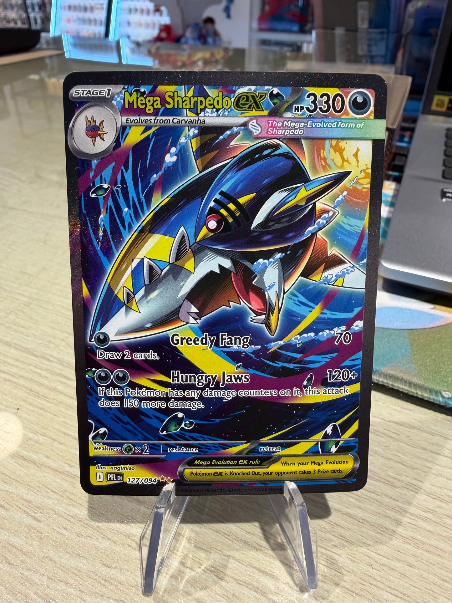 Mega Sharpedo Ex - 127/094 - Special Illustration Rare - Phantasmal Flames