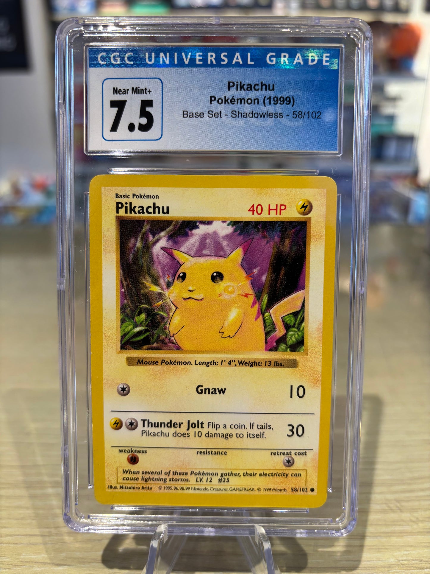 CGC 7.5 - Pikachu - 58/102 - Base Set Shadowless
