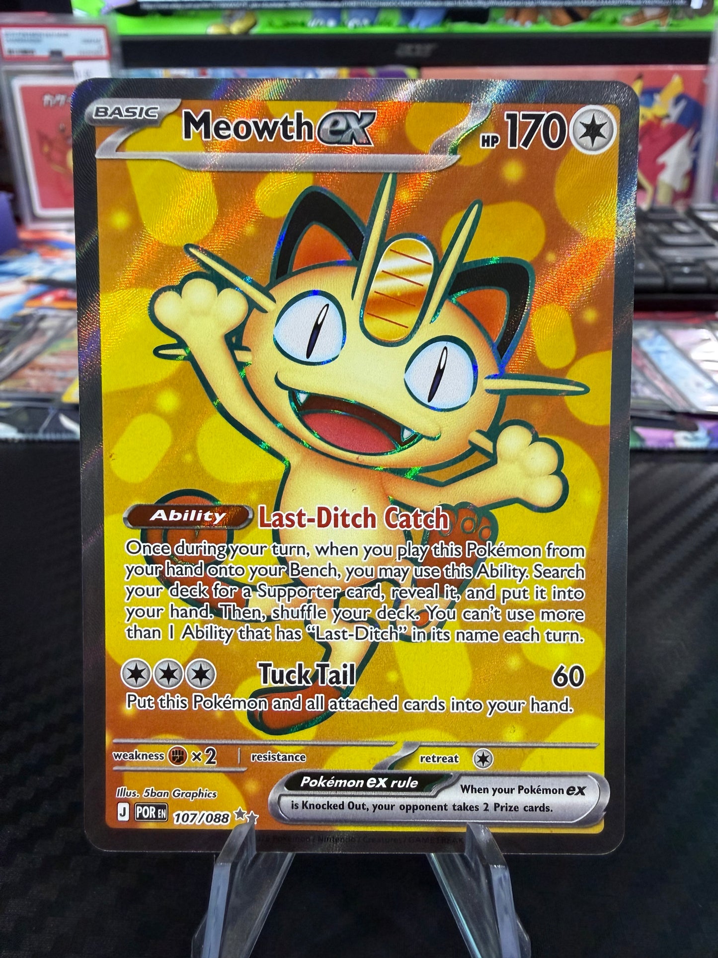Meowth Ex - 107/088 - Full Art - Perfect Order - NM