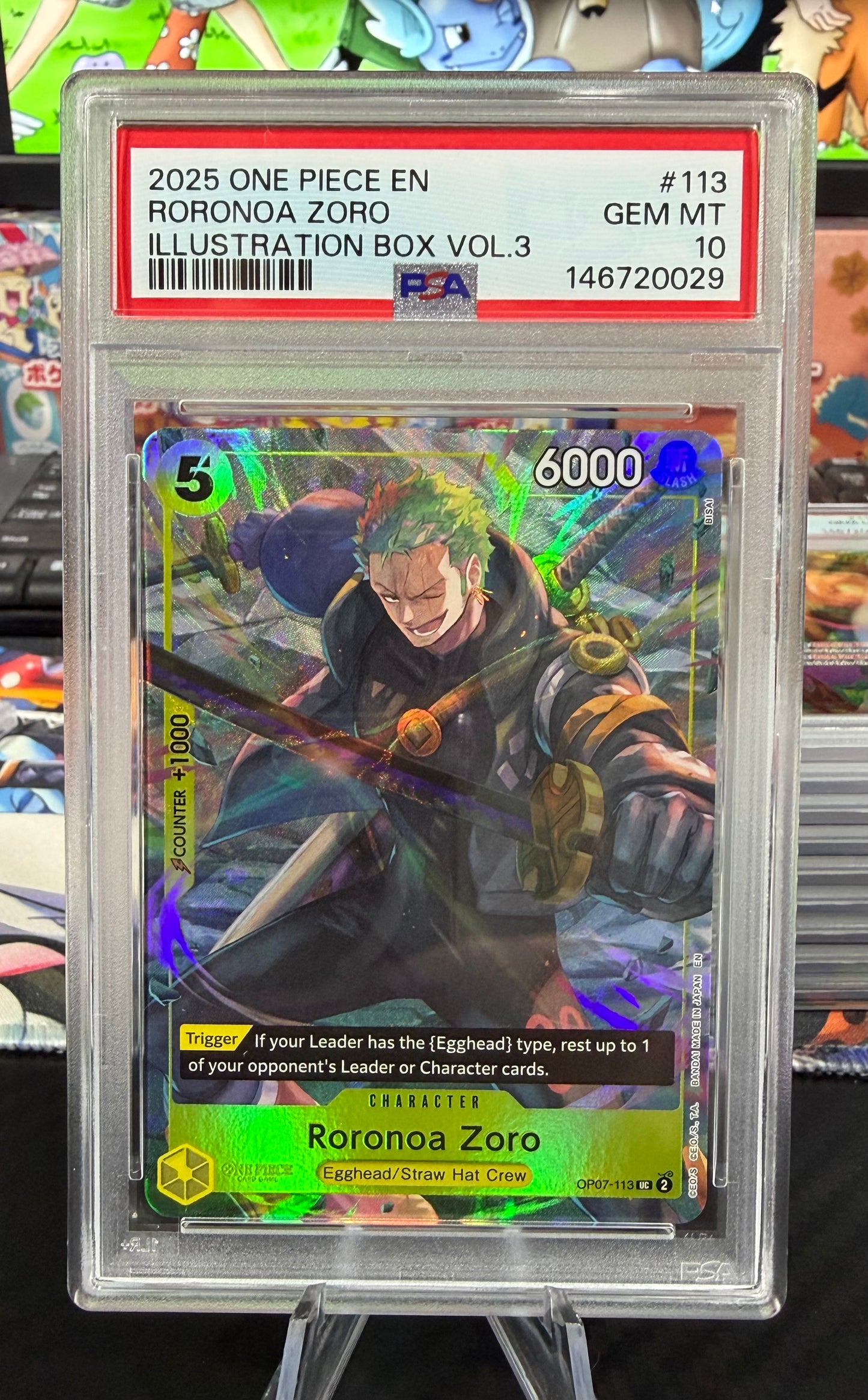 PSA 10 - Roronoa Zoro - OP07-113 - Illustration Box Vol. 3 Promo