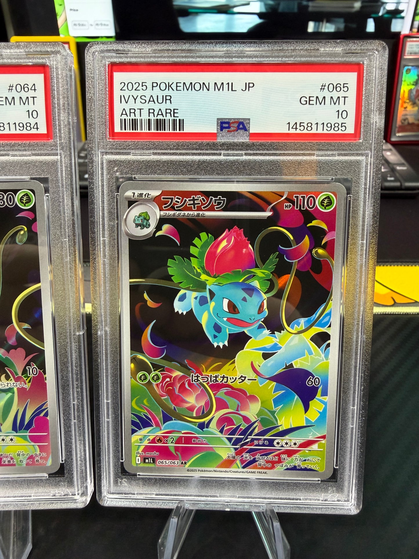 PSA 10 Sequential - Bulbasaur & Ivysaur - Art Rare - 064 & 065 - Japanese Mega Brave