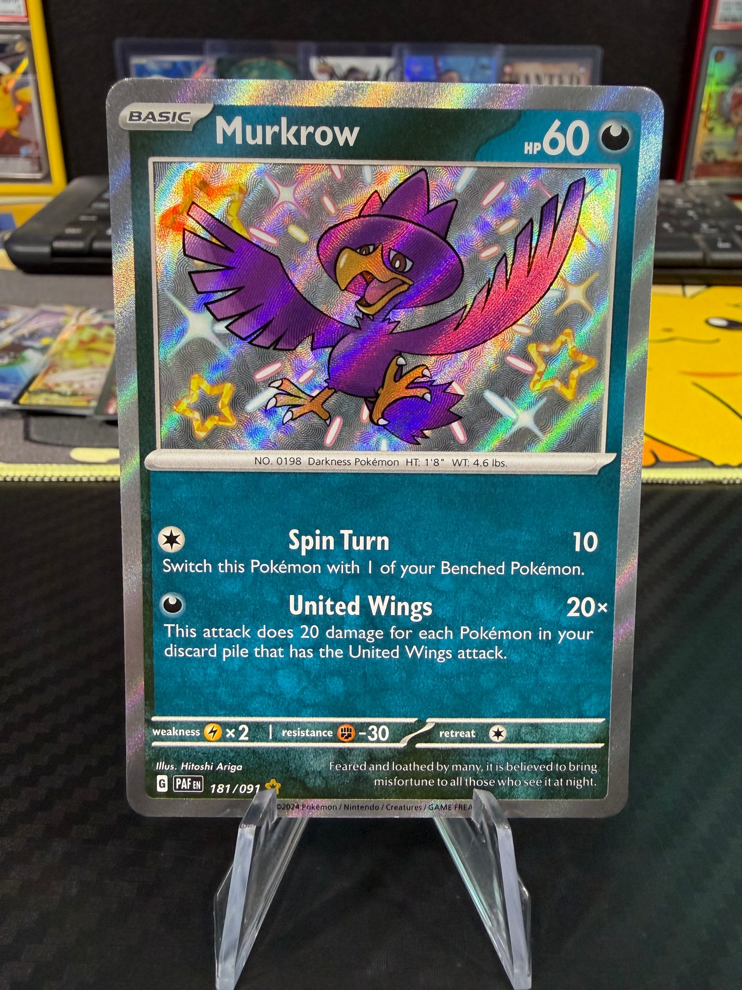 Murkrow - 181/091 - Baby Shiny - Paldean Fates