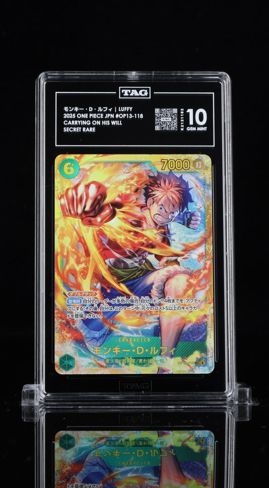 TAG 10 - Monkey D Luffy - SEC - OP13-118 - Japanese Carrying On His Will
