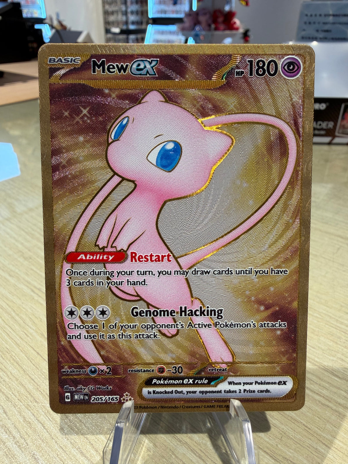 Mew EX - 205/165 - Metal Promo Card