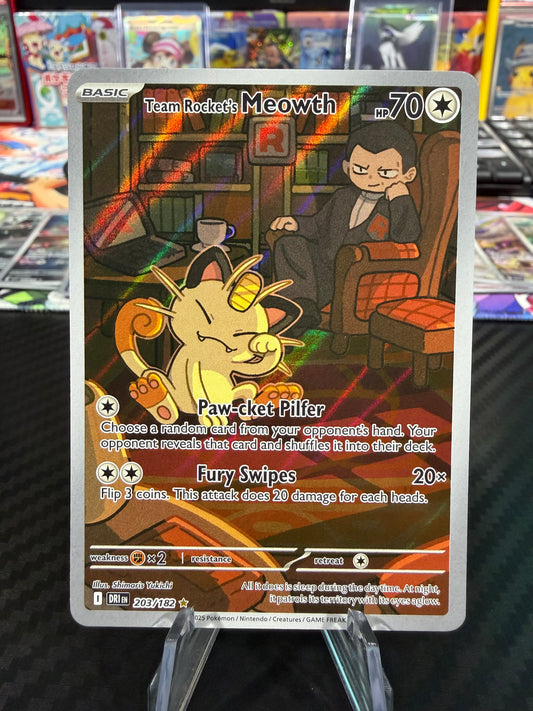 Team Rocket’s Meowth - 203/182 - Illustration Rare - Destined Rivals - NM