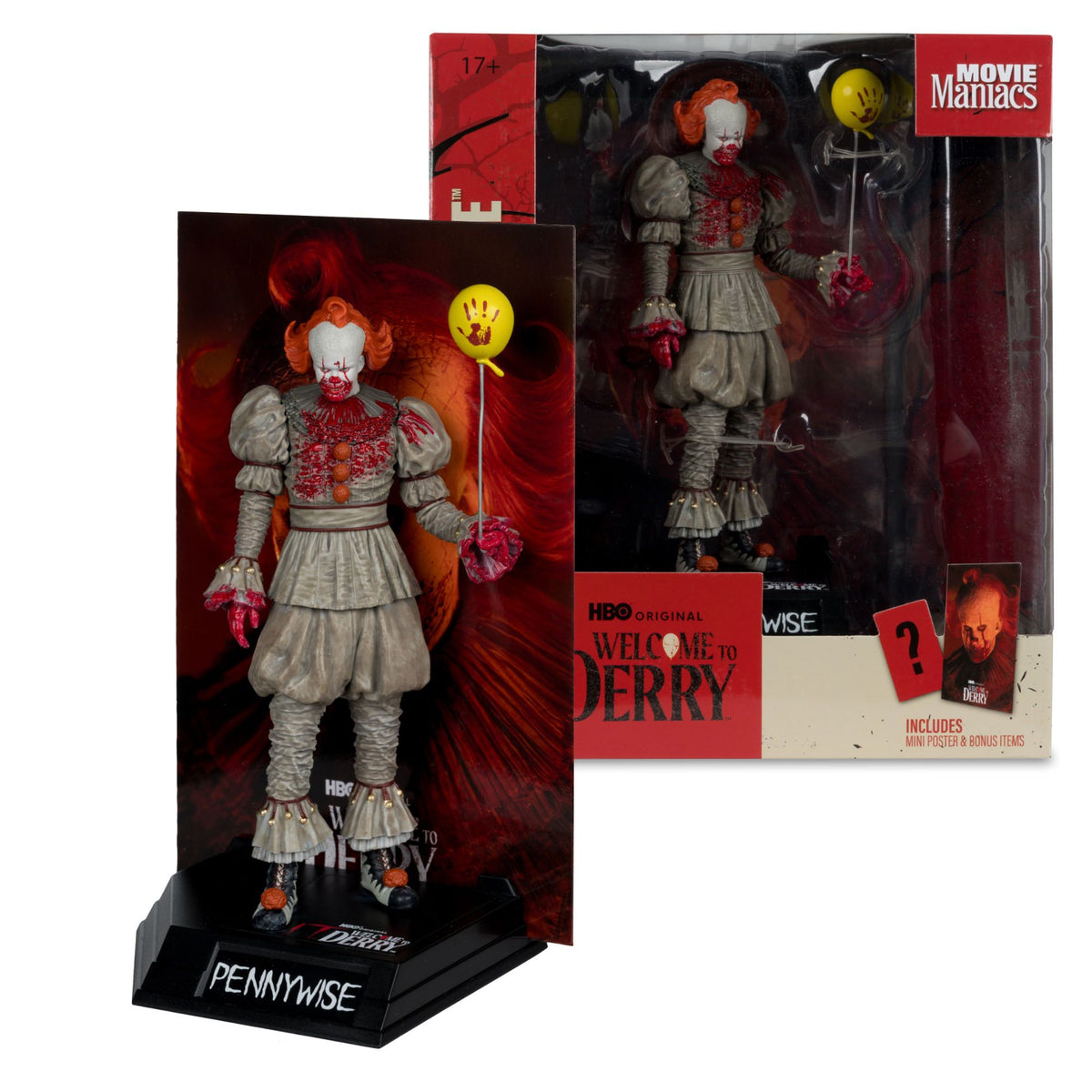 Welcome to Derry - Pennywise (Bloody) Movie Maniacs 6’ Figure