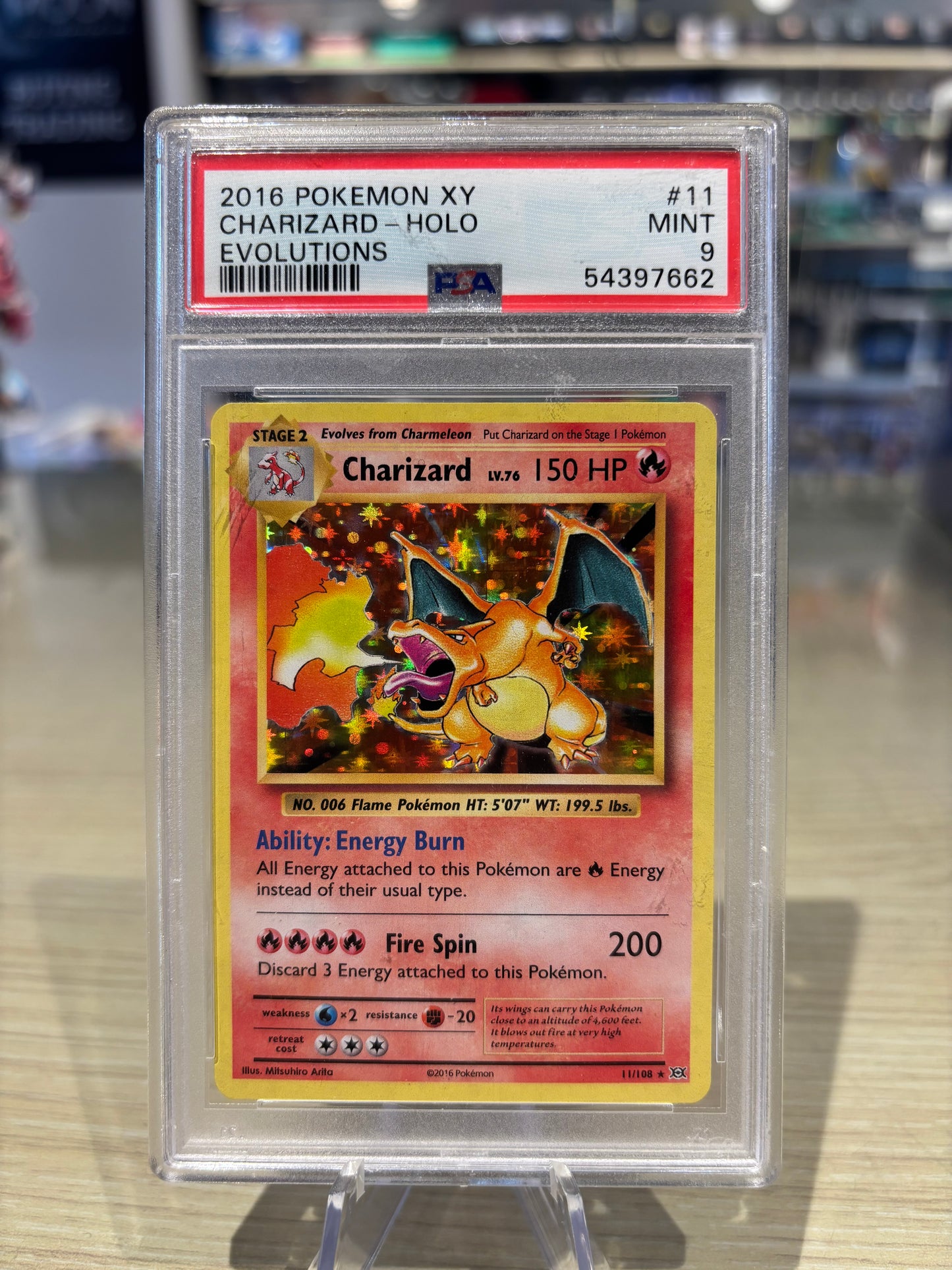 PSA 9 - Charizard - 11/108 - XY Evolutions
