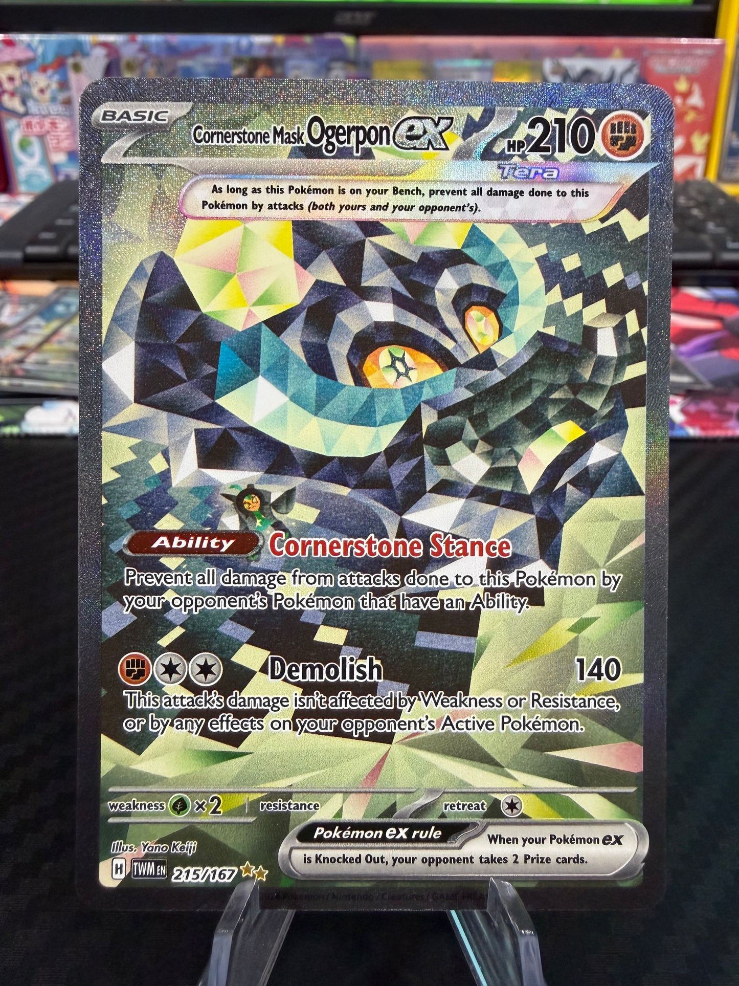 Cornerstone Mask Ogerpon Ex - 215/167 - Special Illustration Rare - Twilight Masquerade - NM