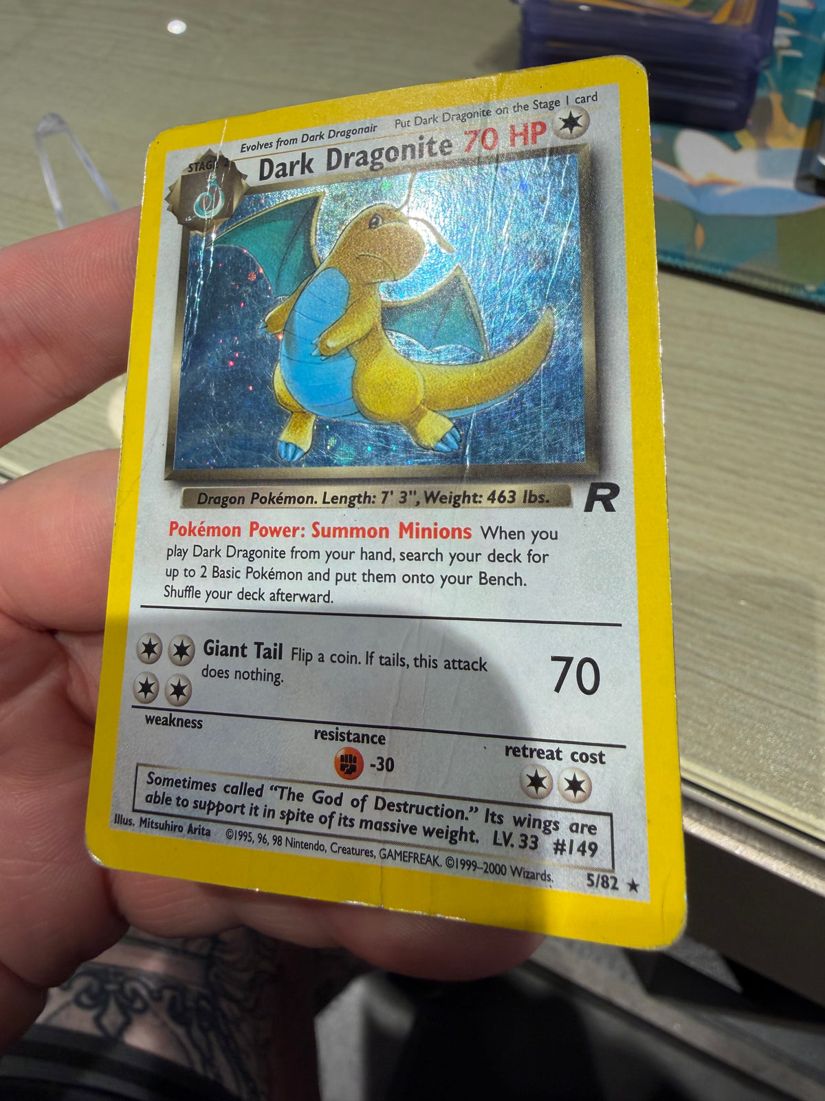 Dark Dragonite Holo (Swirl) - 5/82 - Rocket
