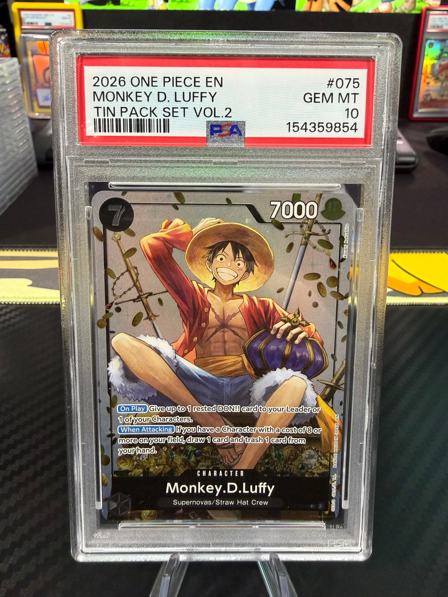 PSA 10 - Monkey D Luffy - P-075 - Tin Pack Set Vol. 2