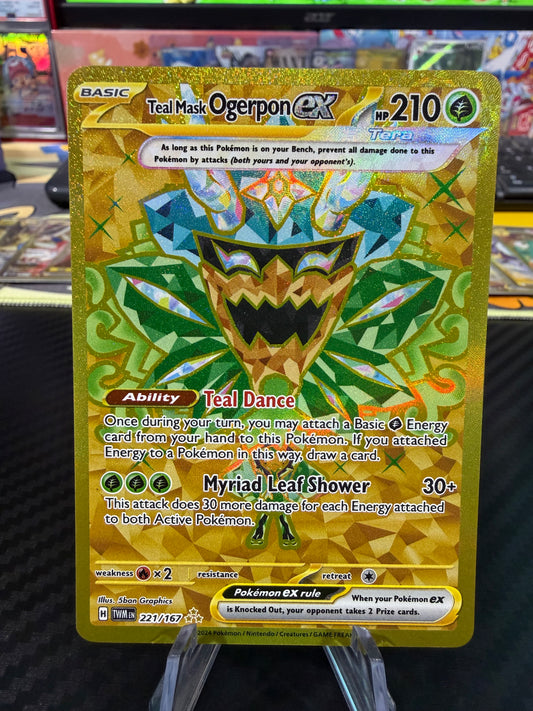 Teal Mask Ogerpon Ex - 221/167 - Hyper Rare - Prismatic Evolutions - NM