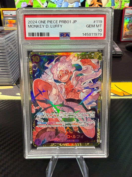 PSA 10 - Monkey D Luffy - SEC - OP05-119 - One Piece PRB01 Japanese