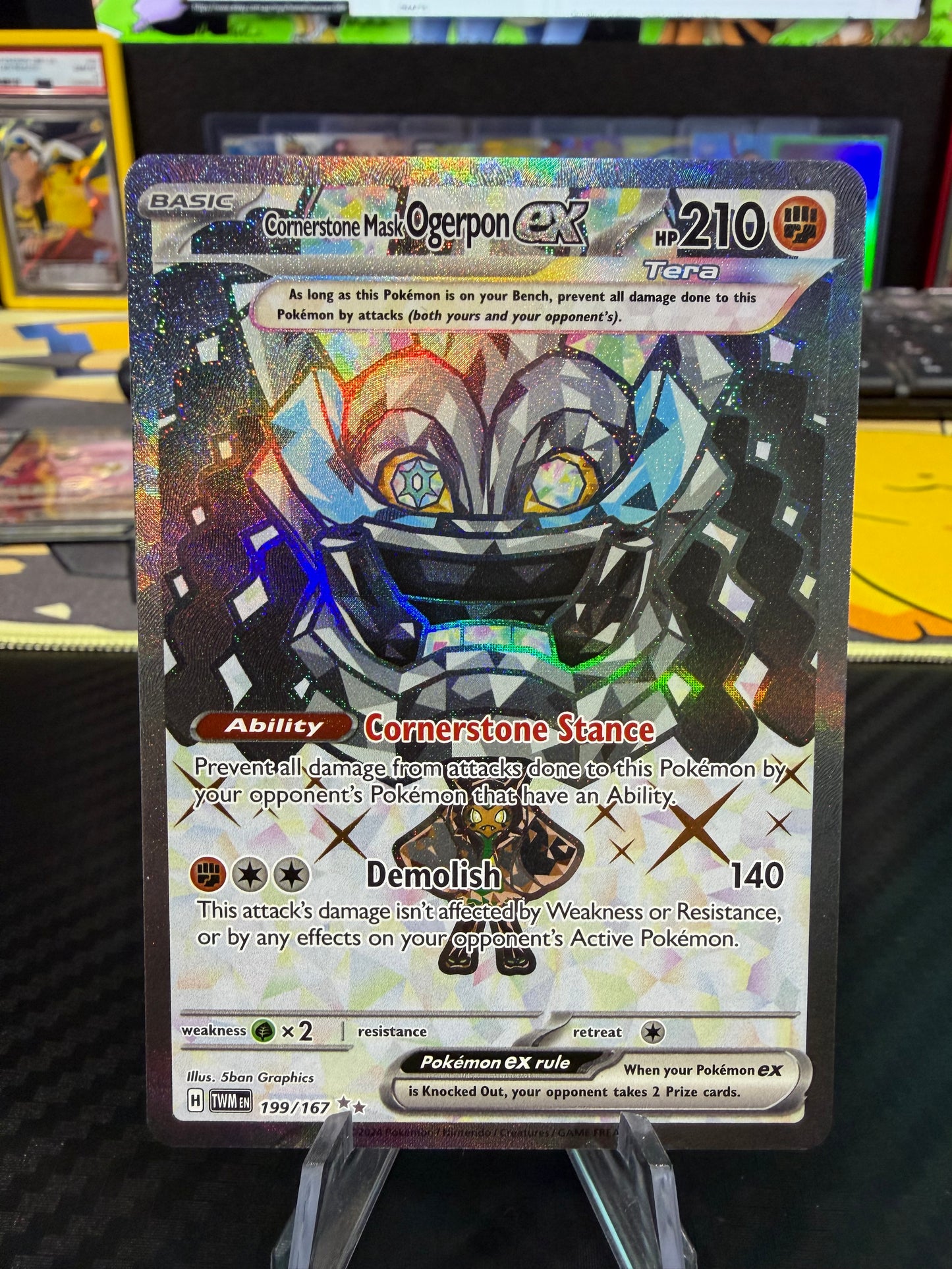 Cornerstone Mask Ogerpon Ex - 199/167 - Full Art - Twilight Masquerade