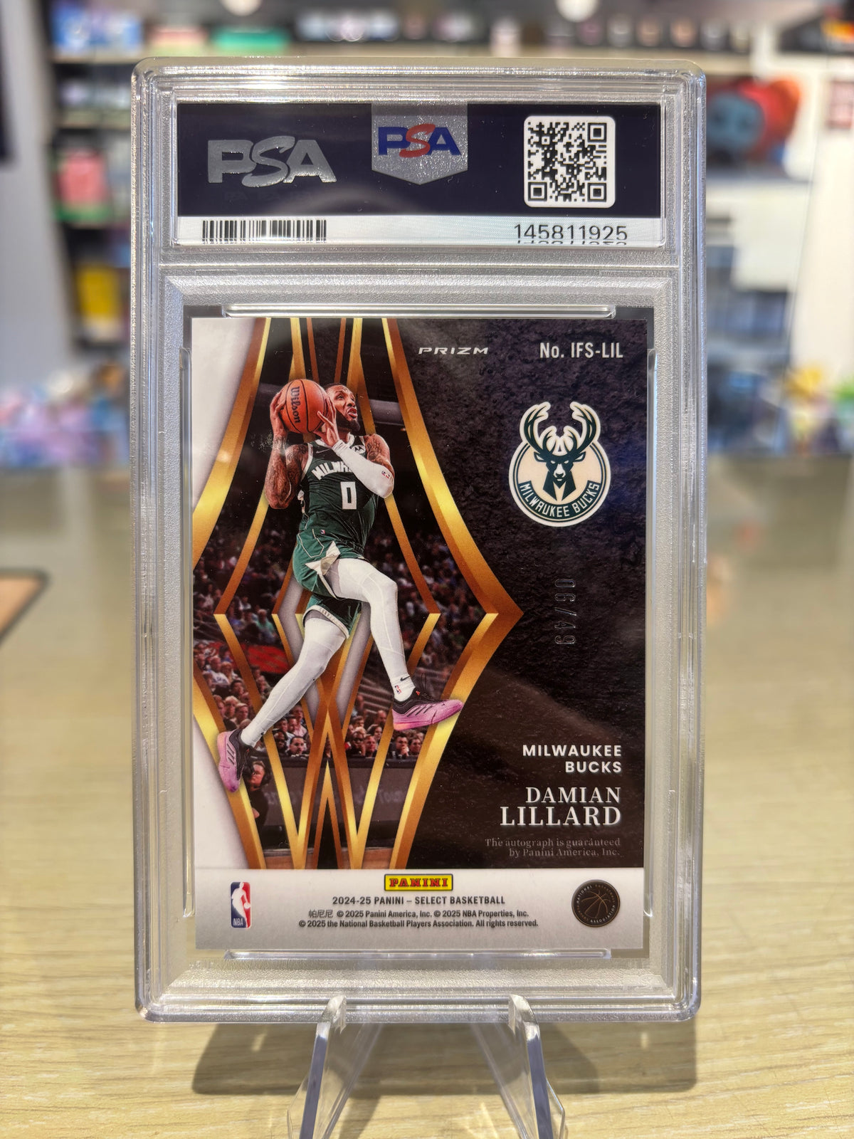 PSA 10 - Damian Lillard - 2024 Select - Autographed In Flight Prizm