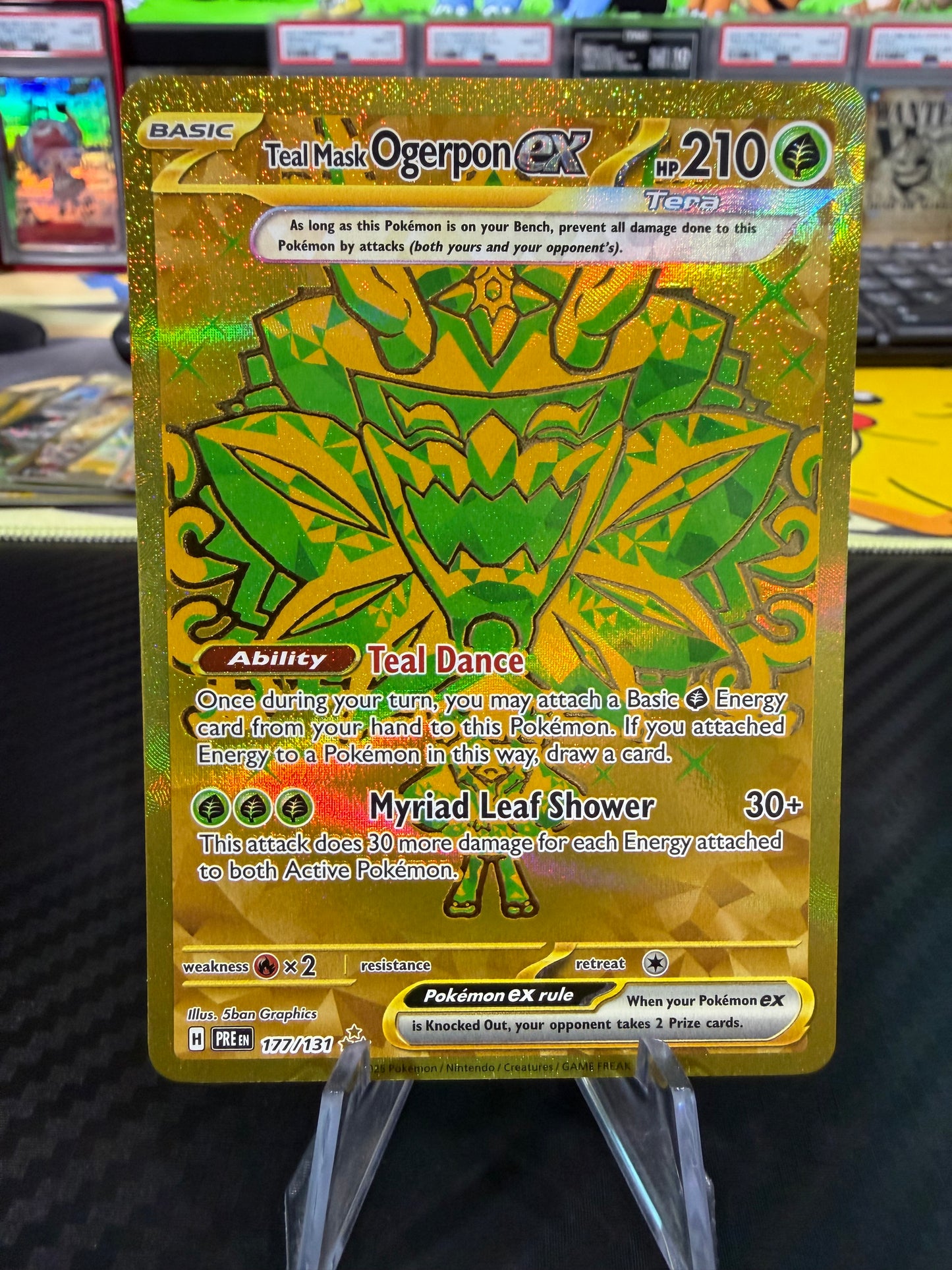 Teal Mask Ogerpon Ex - 177/131 - Hyper Rare - Prismatic Evolutions - NM