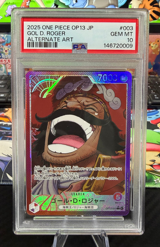 PSA 10 - Gol D Roger - Alternate Art Leader - OP13-003 - Japanese