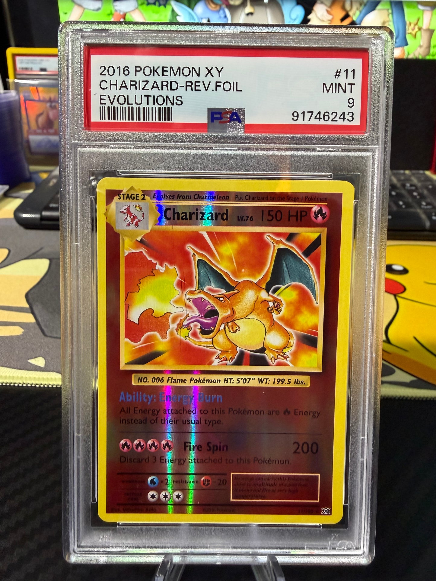 PSA 9 - Charizard Rev Holo - 11/108 - XY Evolutions