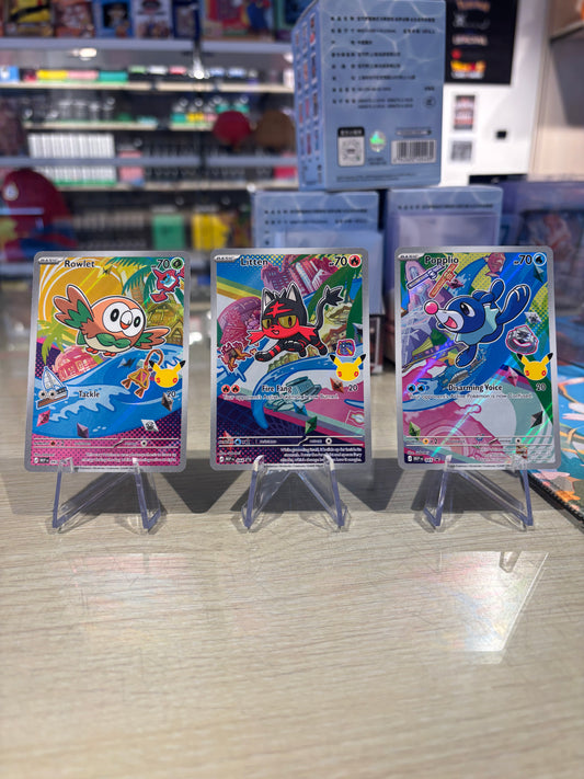 Rowlet, Litten & Popplio - 043 - 044 - 045 - Mega Evolution Promo Set