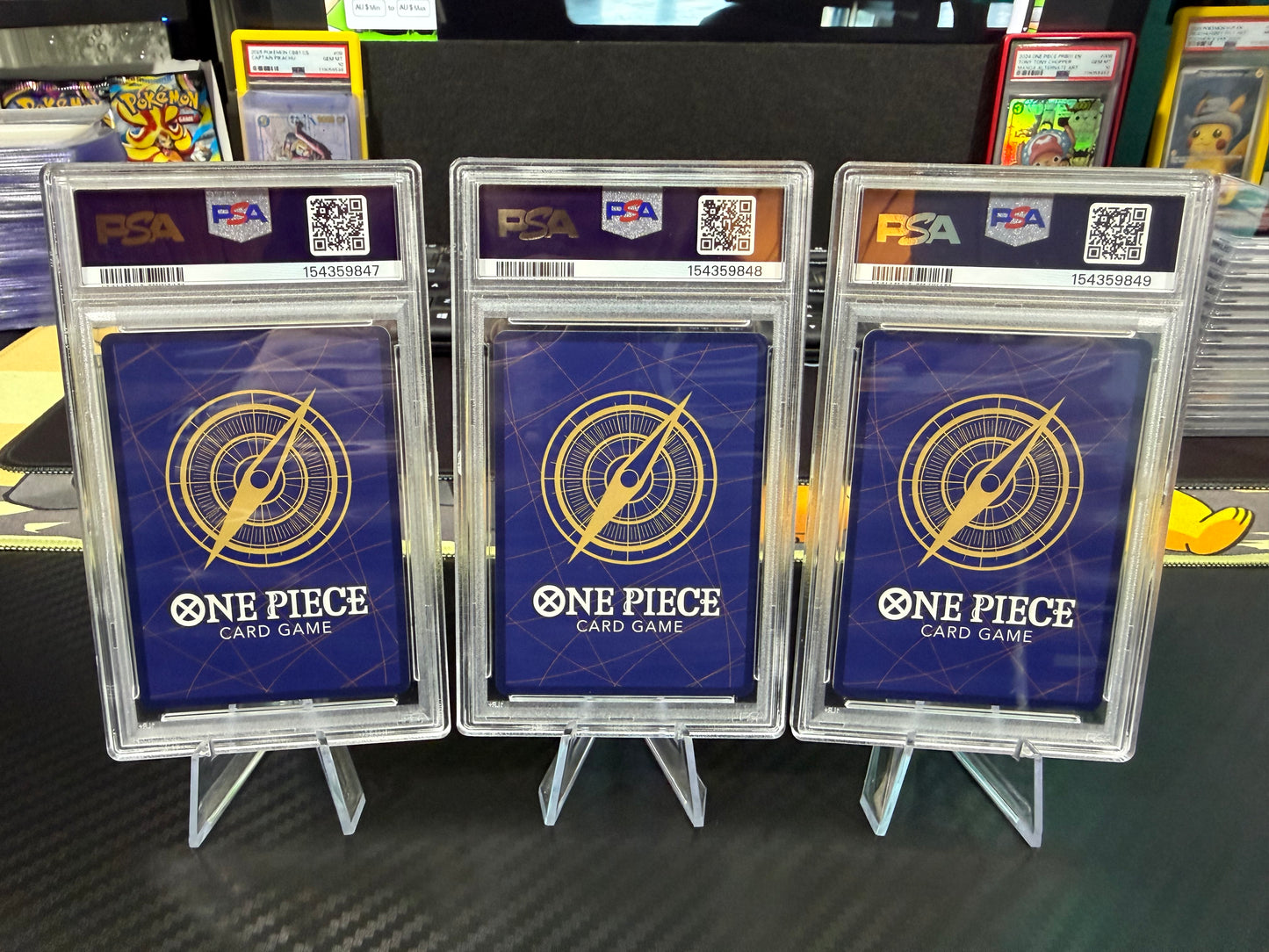 PSA 10 Sequential - Luffy, Ace & Sabo - Promo Set - One Piece Tin Pack Set Vol. 2