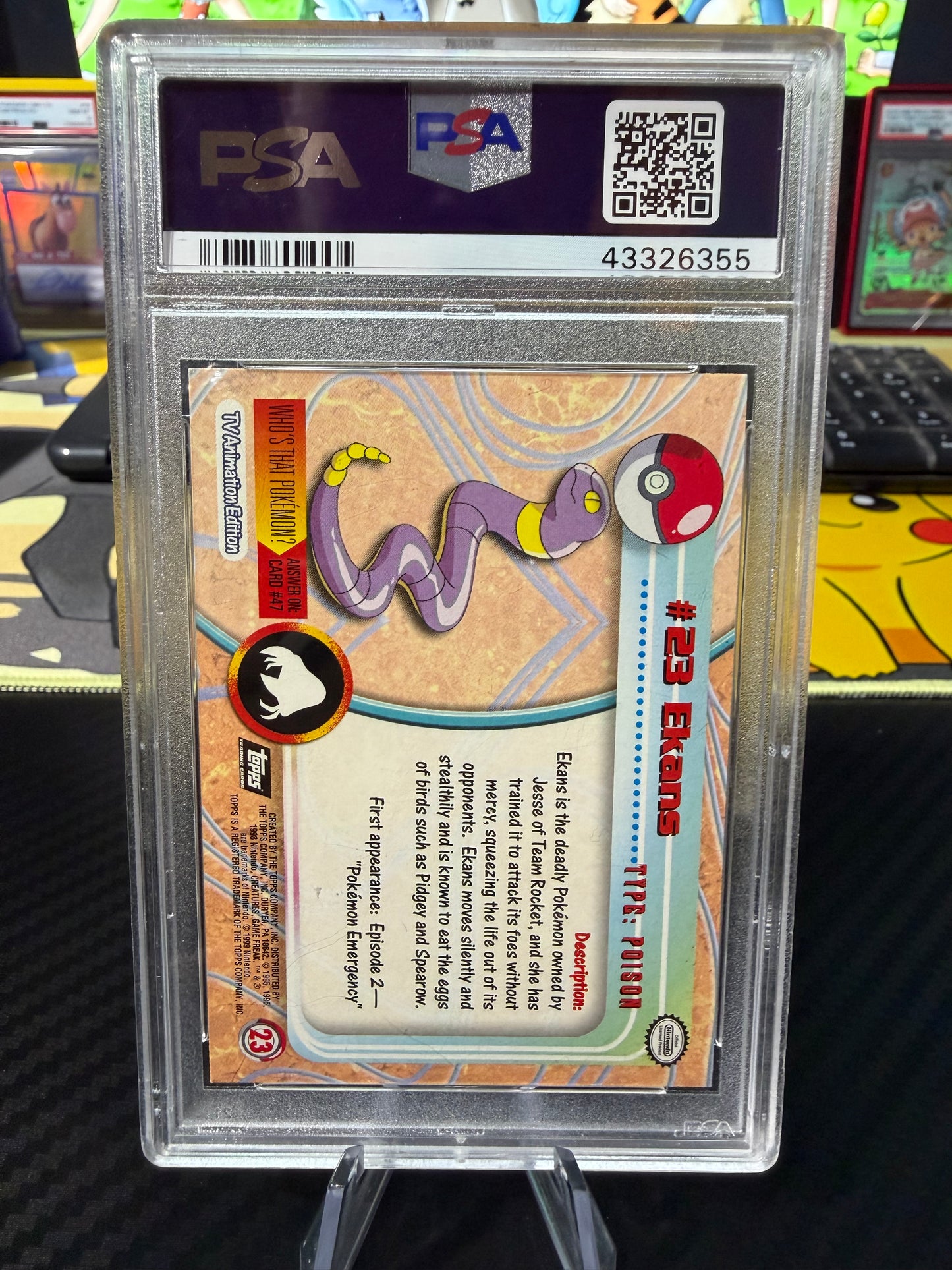 PSA 7 - Ekans - Foil - 1999 Topps Pokemon