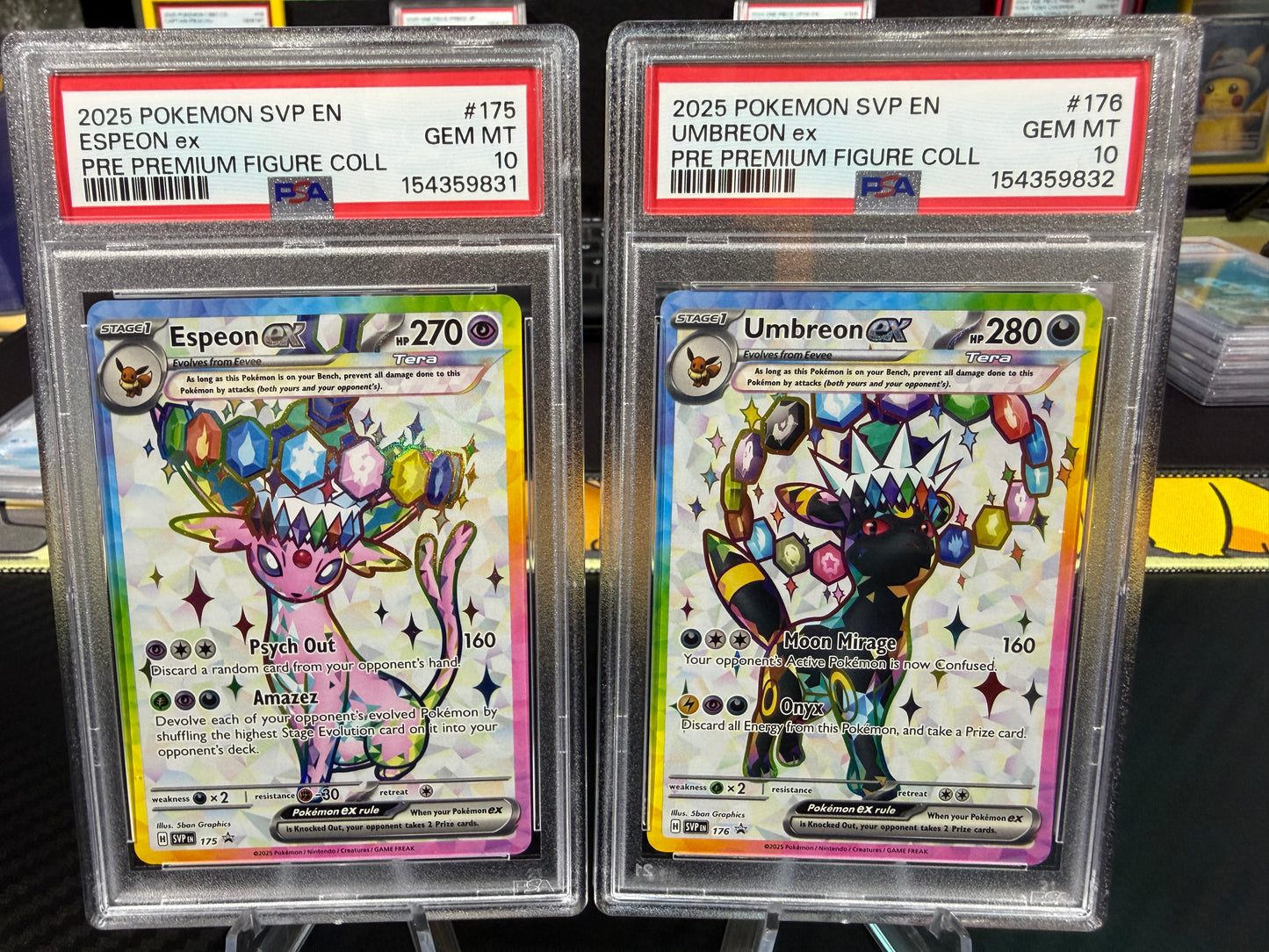 PSA 10 Sequential - Umbreon Ex & Espeon Ex - 175 & 176 Promos - PRE Premium Figure
