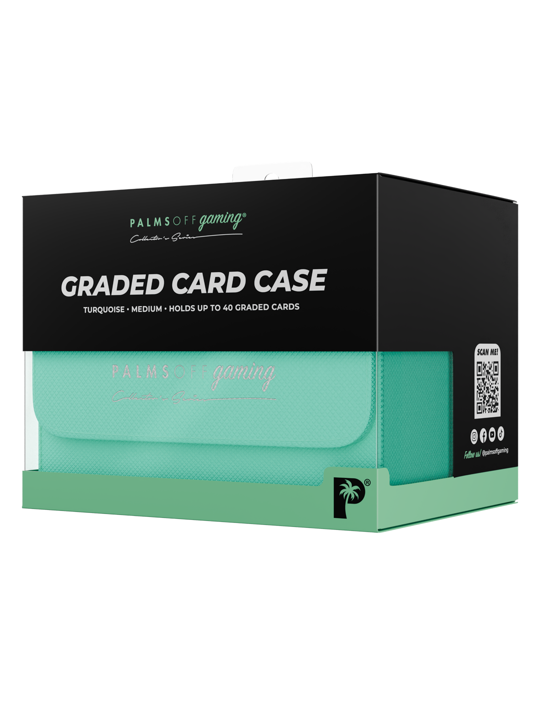 Palms Off Gaming Collector's Series Graded Card Storage Case – Medium (40 Graded Cards) - TURQUOISE
