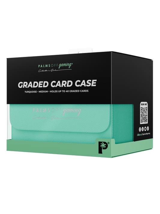 Palms Off Gaming Collector's Series Graded Card Storage Case – Medium (40 Graded Cards) - TURQUOISE