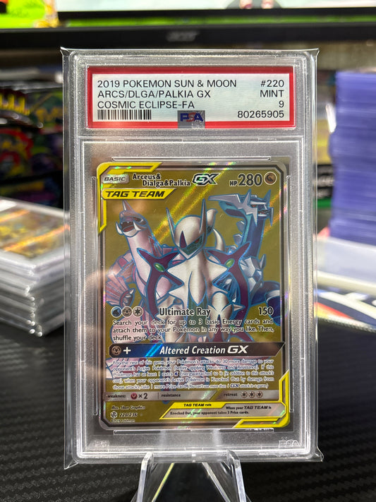 Arceus & Dialga & Palkia GX Tag Team - 220/236 - Cosmic Eclipse - PSA 9