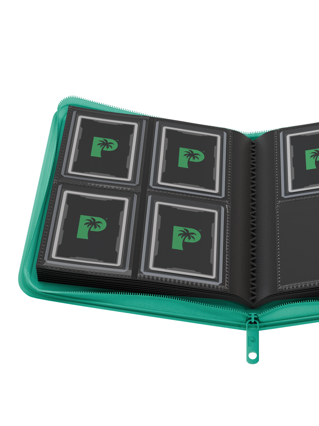 Palms Off Gaming Collectors Series Top Loader Zip Binder - 4 Pocket (128 Slots) - Turquoise