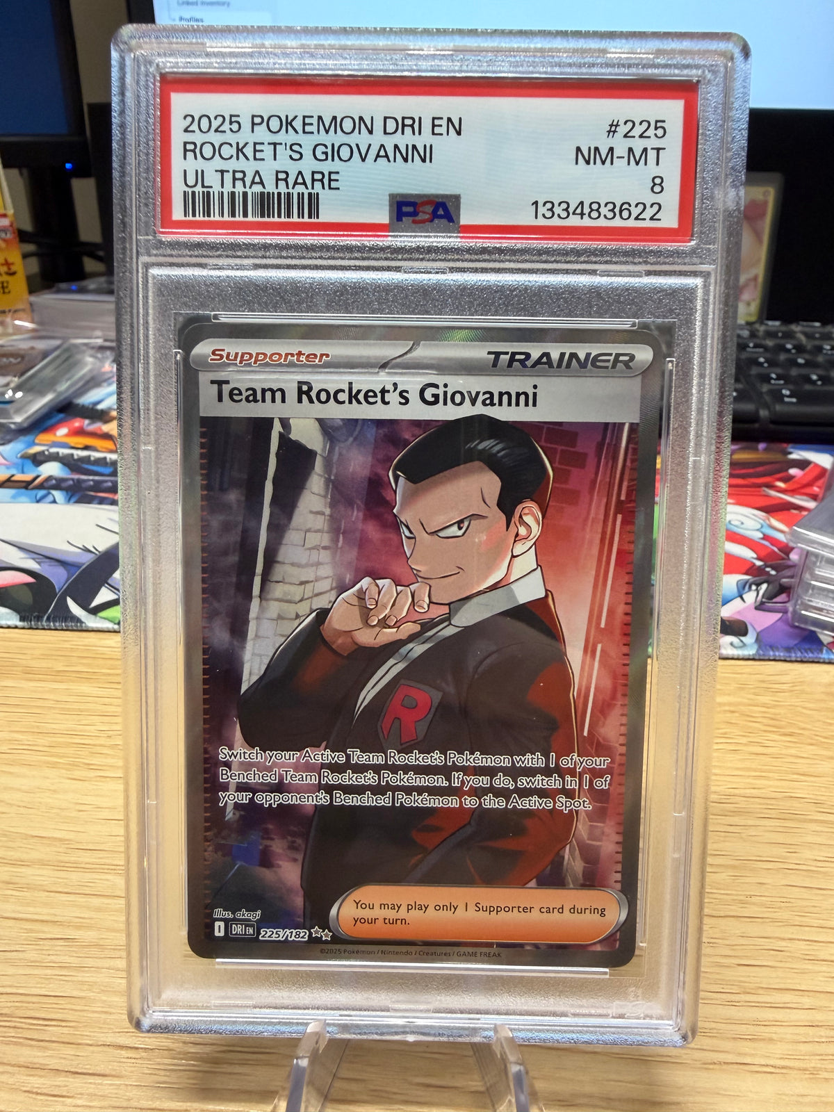 PSA 8 - Team Rocket’s Giovanni - 225/182 - Destined Rivals