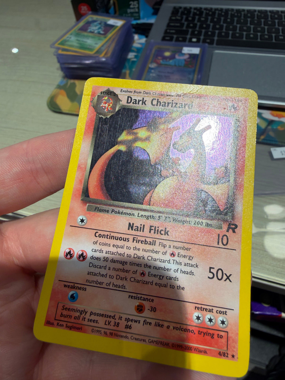 Charizard Holo - 4/82 - Rocket (Creased)