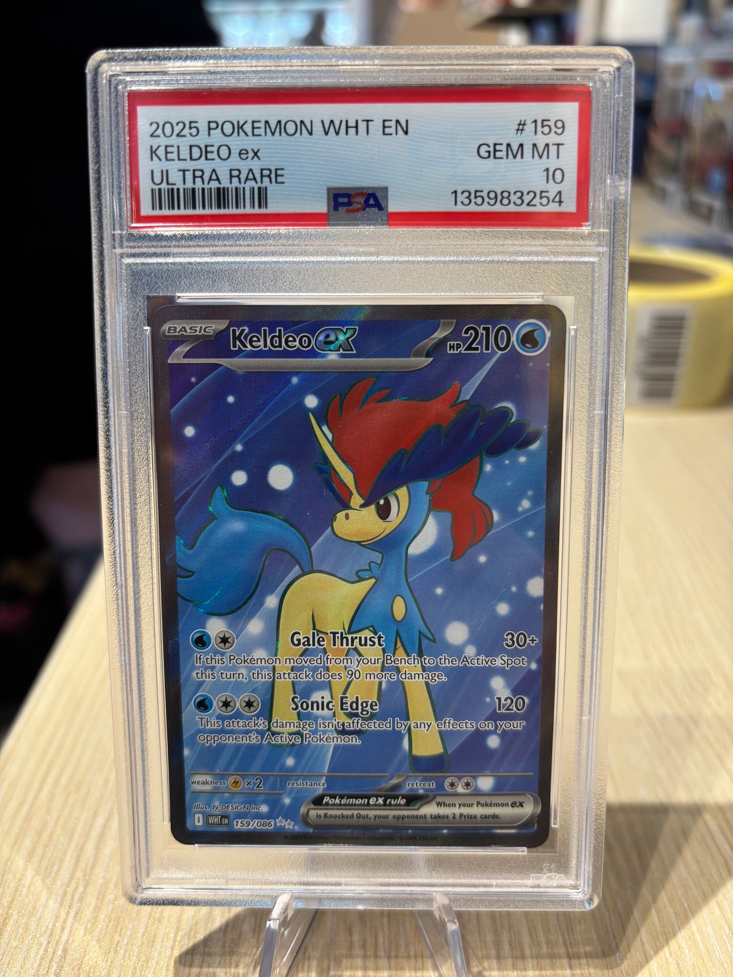 PSA 10 - Keldeo Ex - 159/086 - White Flare