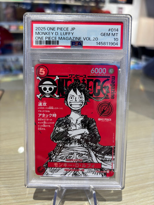 PSA 10 - Monkey D. Luffy - ST21-014 - One Piece Magazine Volume 20 Promo