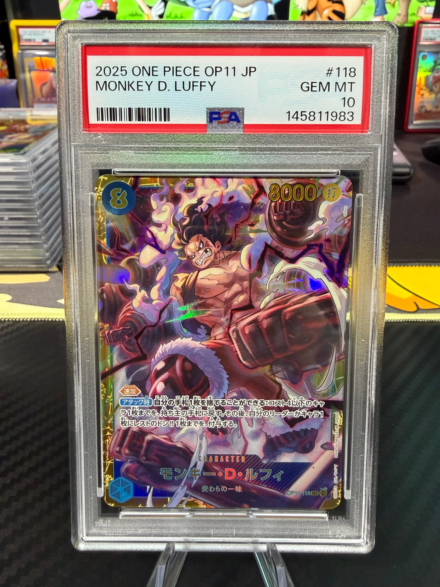 PSA 10 - Monkey D Luffy - SEC - OP11-118 - One Piece OP11 Japanese