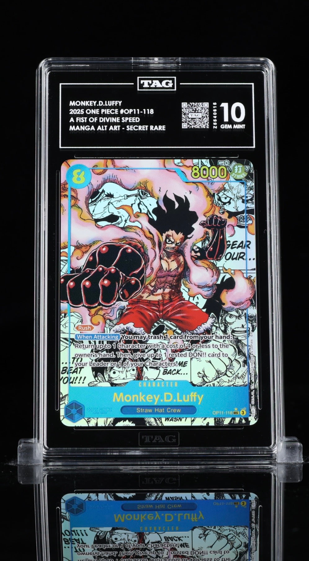 TAG 10 - Monkey D Luffy - OP11-118 - Manga Alt Art - A Fist of Devine Speed