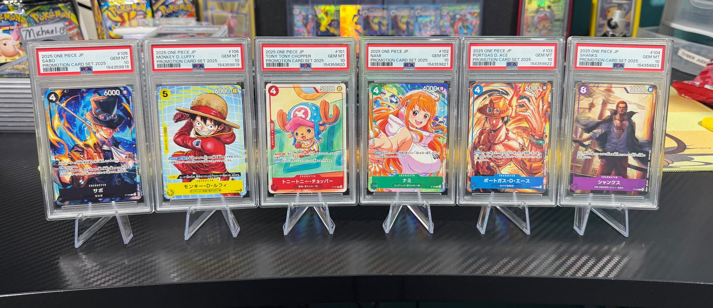 PSA 10 Sequential - Promotion Card Set 2025 (6 Cards) - One Piece Japanese