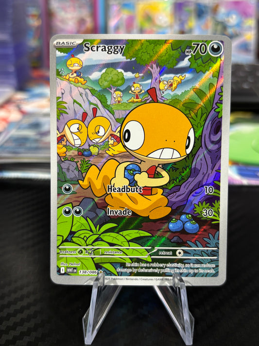 Scraggy 138/086 - Illustration Rare - White Flare - NM