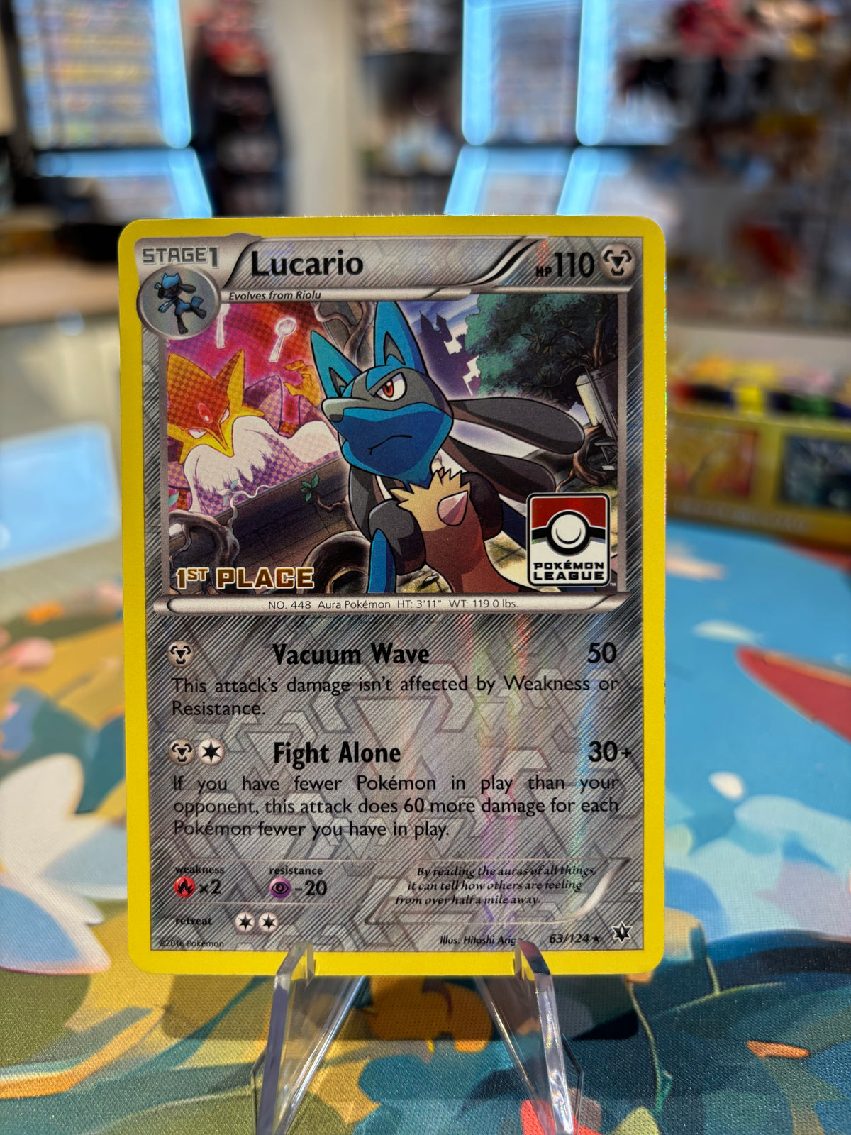 Lucario - 63/124 - Fates Collide -1st Place Pokémon League Stamped Promo