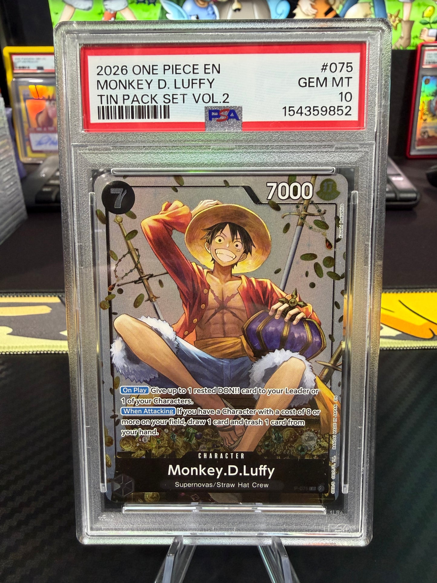 PSA 10 - Monkey D Luffy - P-075 - Tin Pack Set Vol. 2