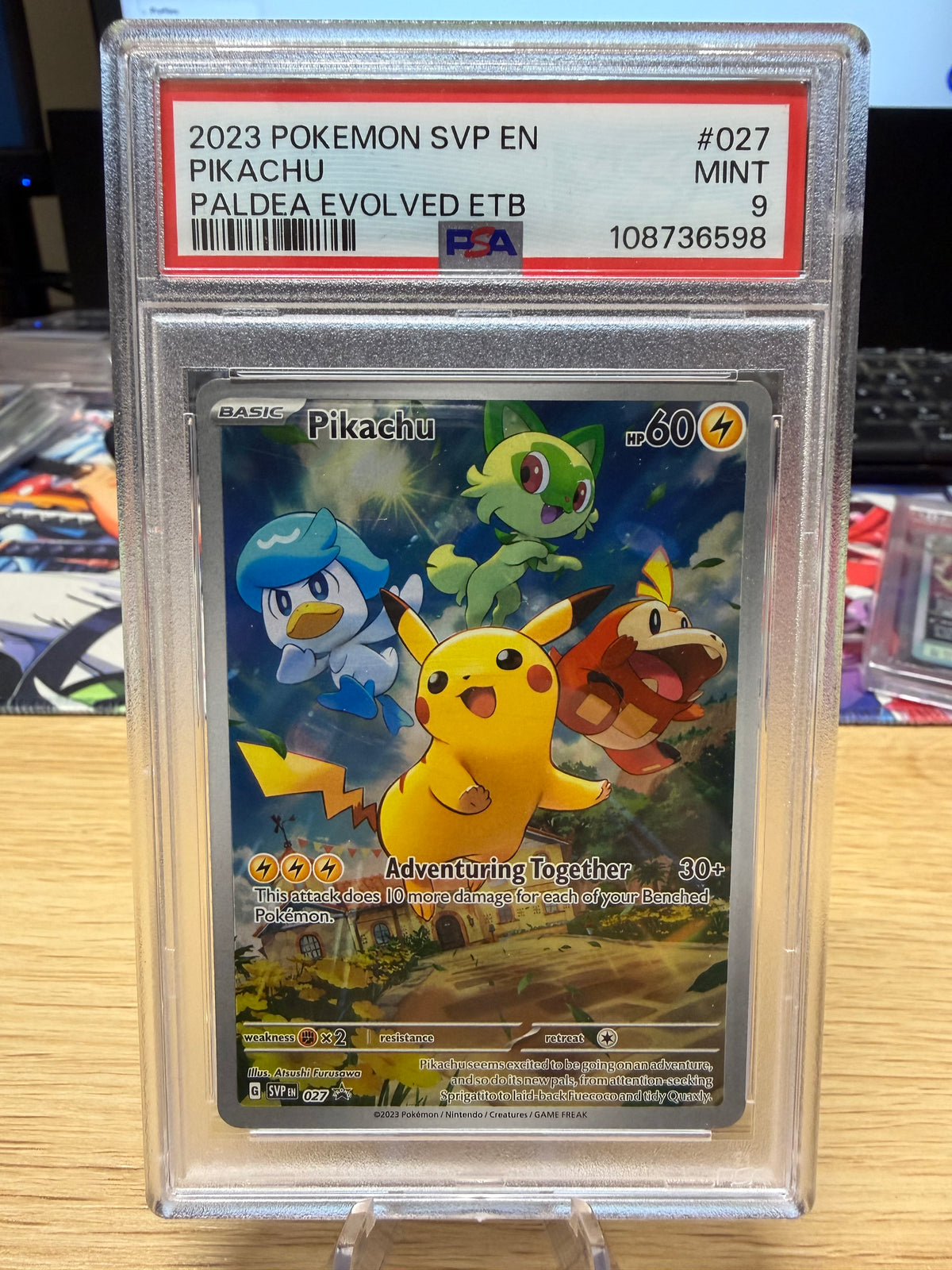 PSA 9 - Pikachu - 027 Promo - Paldea Evolved ETB