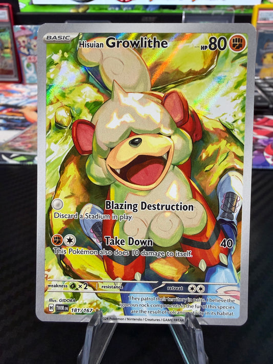 Hisuian Growlithe - 181/167 - Illustration Rare - Twilight Masquerade - NM