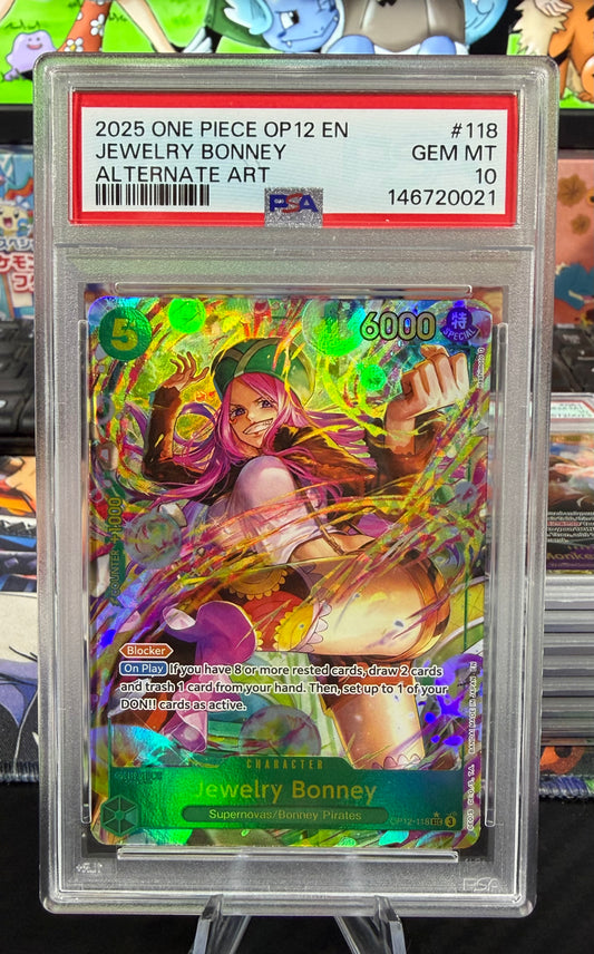 PSA 10 - Jewelry Bonney - SEC Alternate Art - OP12-118 - OP12 English