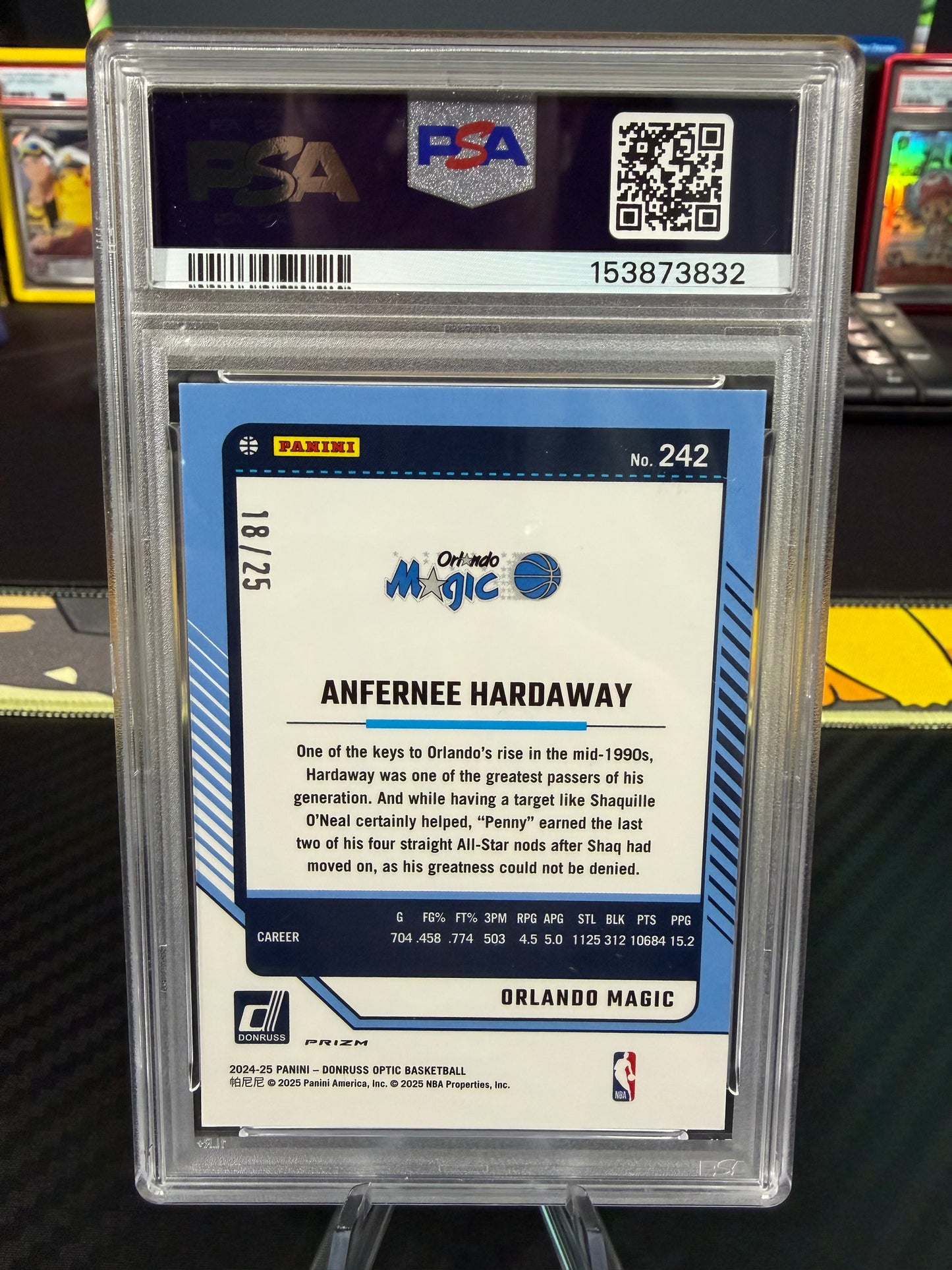 PSA 8 - Anfernee Hardaway #18/25 - Donruss Optic Green International