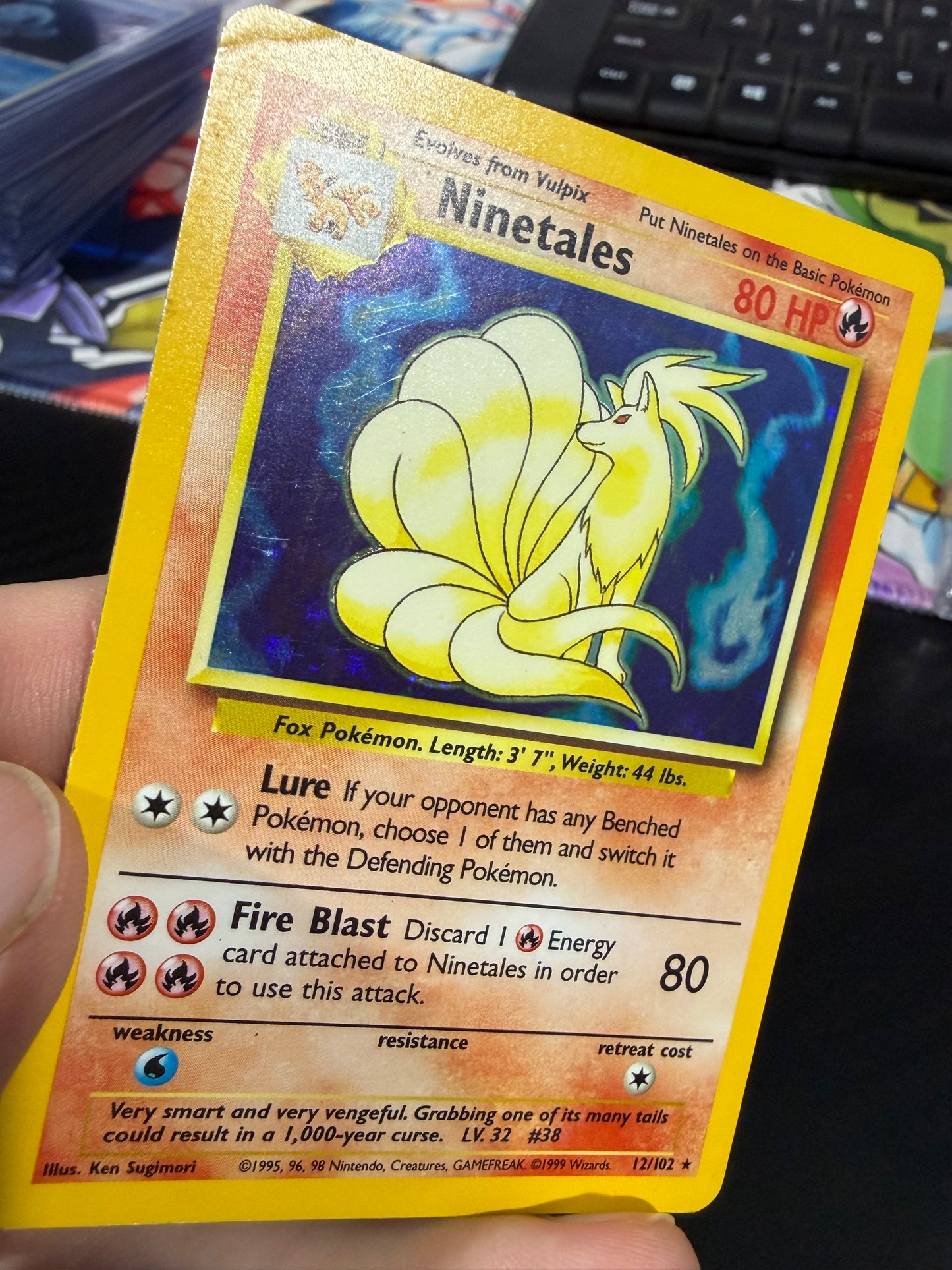 Ninetales Holo - 12/102 - WOTC Base Set - MP