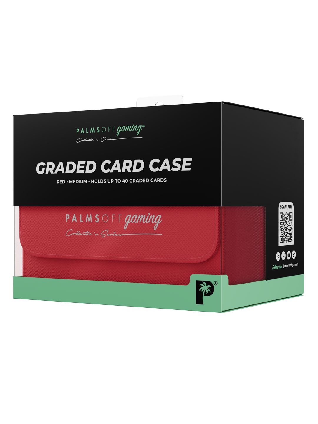 Palms Off Gaming Collector's Series Graded Card Storage Case – Medium (40 Graded Cards) - RED