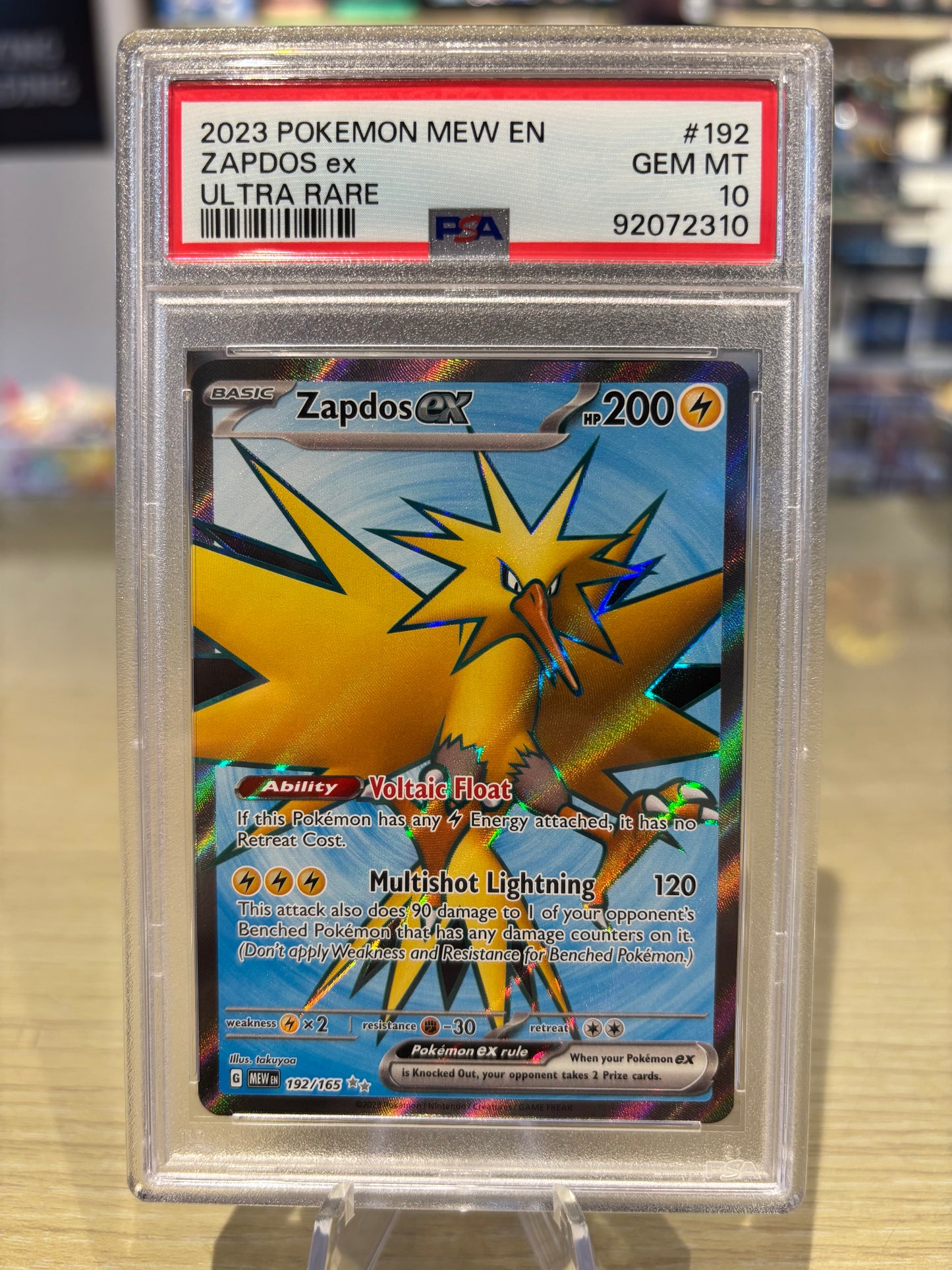 PSA 10 - Zapdos Ex - 192/165 - 151